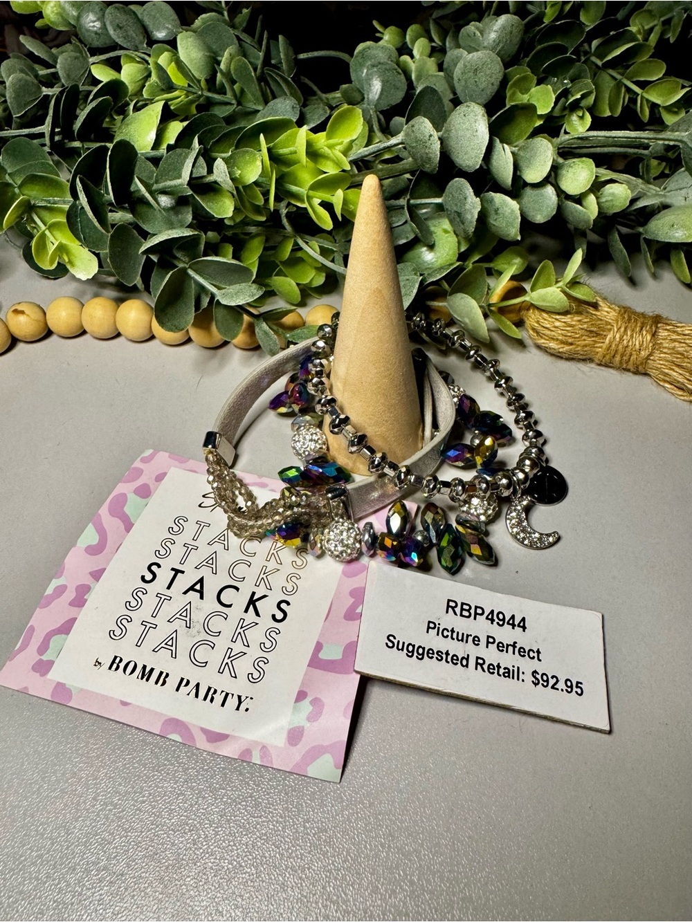 Bomb Party Picture Perfect Iridescent Multi-Color Stackable Bracelet Set